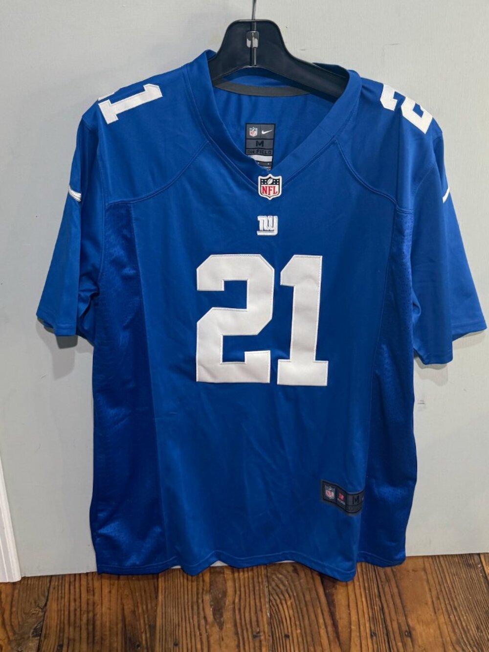 Nike New York Giants Landon Collins Jersey Medium Blue White 21 Swoosh NFL CLEAN